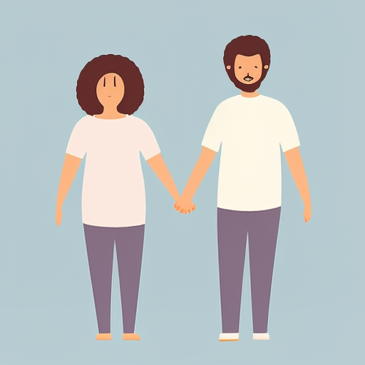 Una coppia che si tiene per mano con uno sfondo sereno, a rappresentare l'importanza del benessere mentale nella vita sessuale