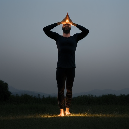 Uomo che pratica yoga
