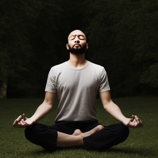 Uomo che pratica la meditazione